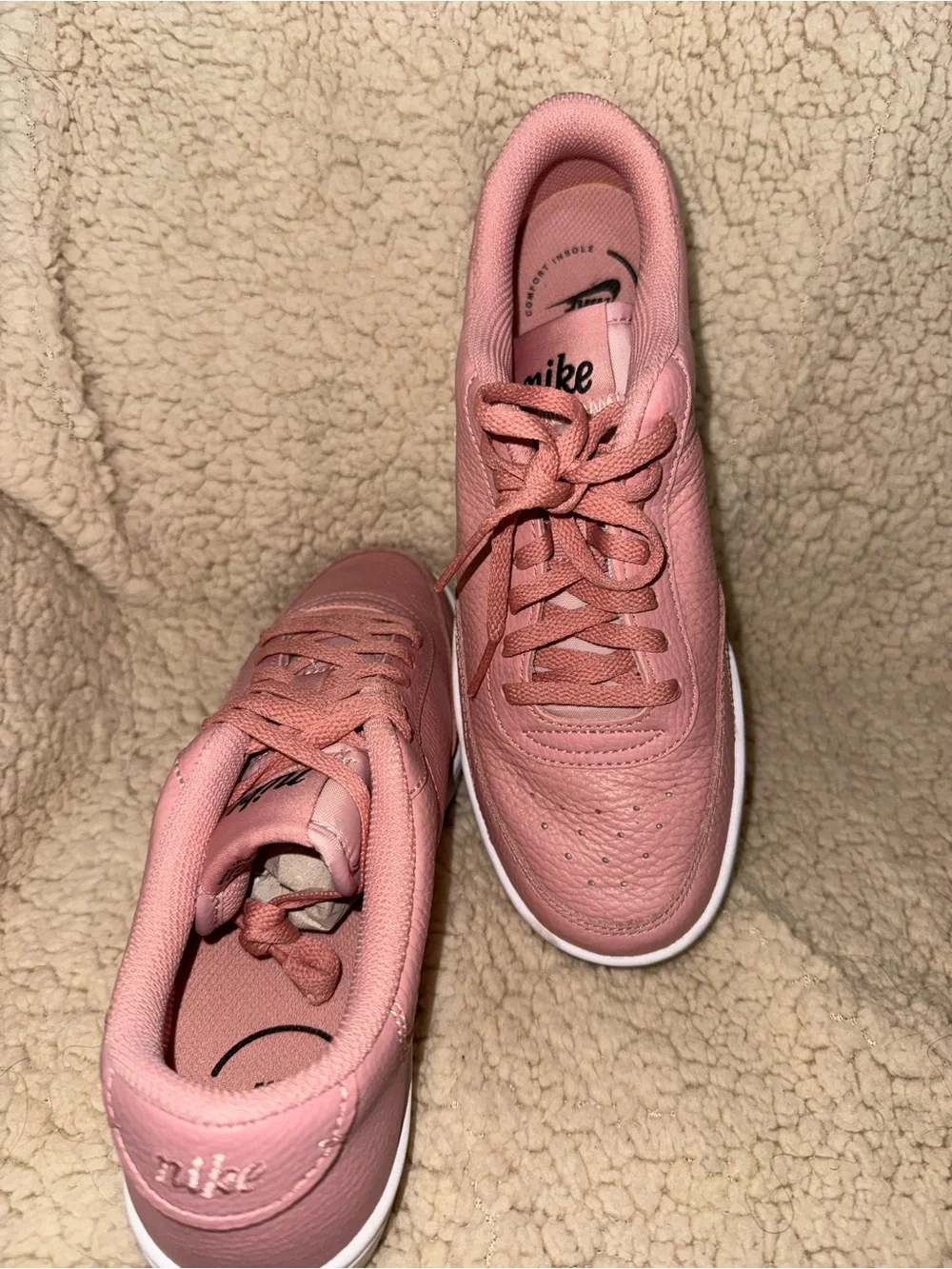 Nike Women's Dusty Rose Leather Low-Top Sneakers
